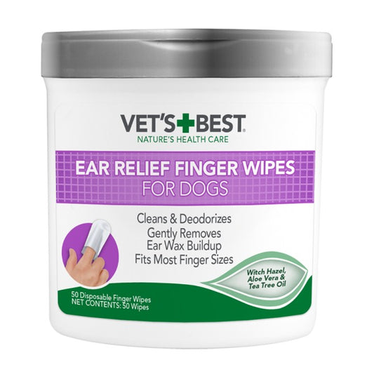 Vet's Best Ear Relief Finger Wipes 50 ct