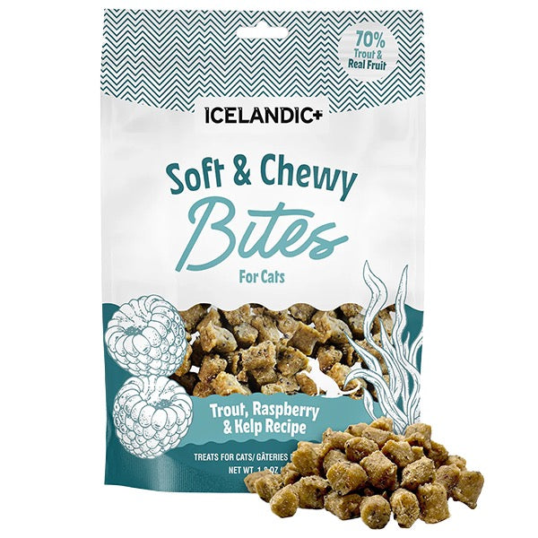 Icelandic+ Cat Soft & Chewy Bites Trout & Raspberry 1.8oz