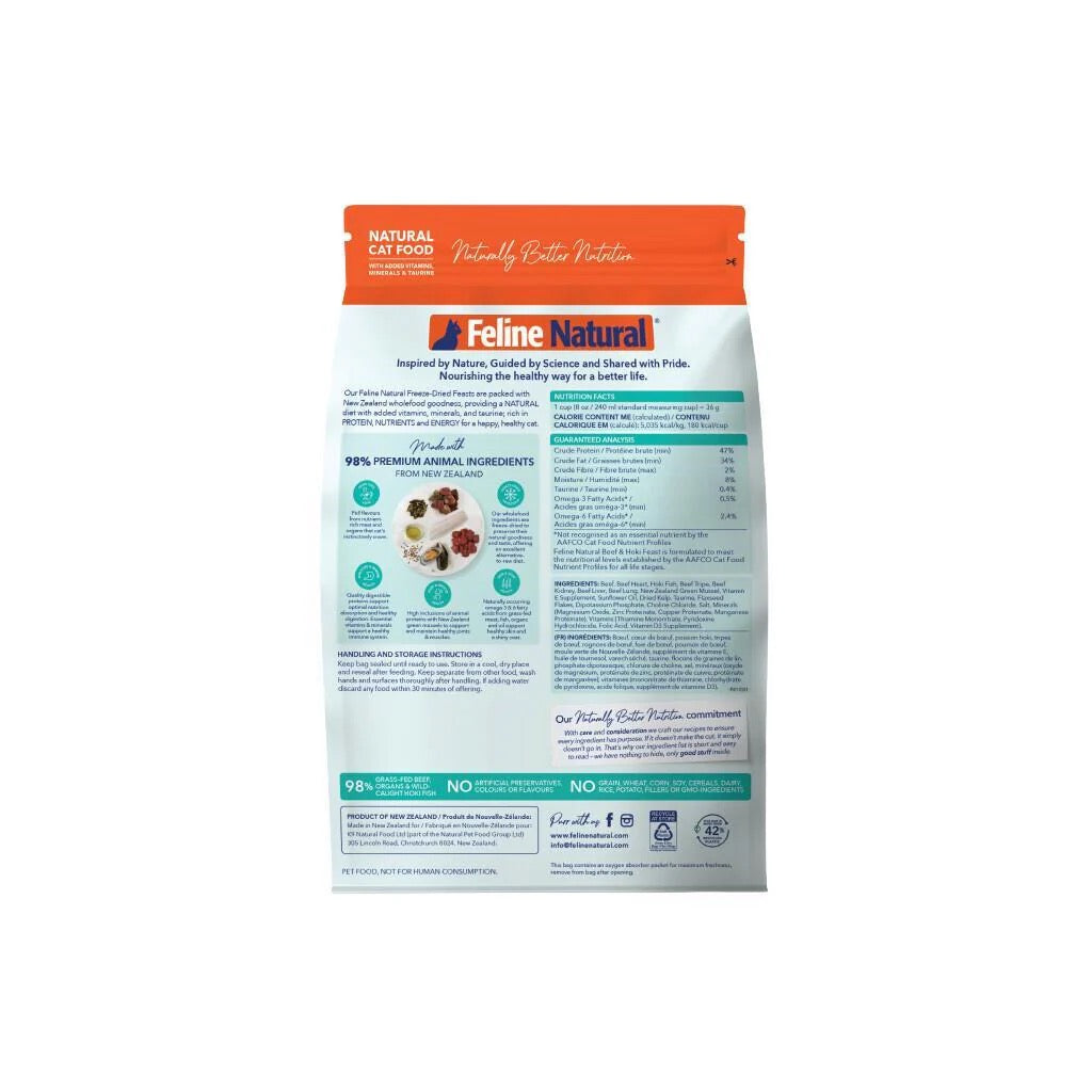 Feline Natural - Freeze-Dried - Beef & Hoki Feast