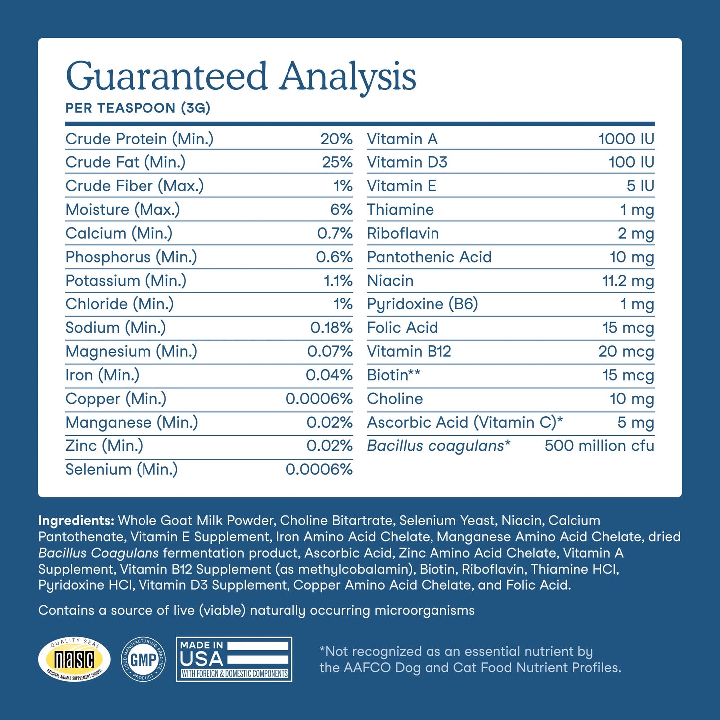 Fera Pets – Goat Milk Topper – Multivitamin Powder – 60 Servings