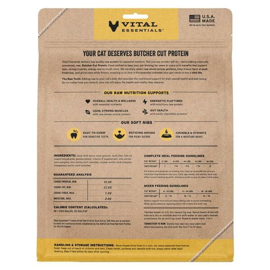 Vital essentials FD Raw Duck Entree & Mixer SoftNibs 12OZ | Cat