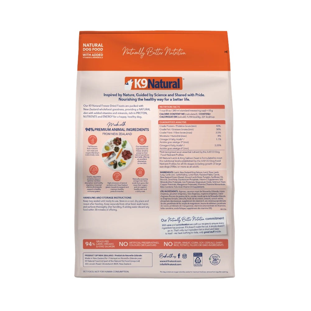 K9 Natural Dog Freeze-Dried Lamb & King Salmon