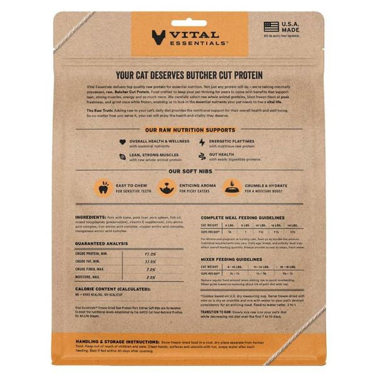 Vital essentials FD Raw Pork Entree & Mixer SoftNibs 12OZ | Cat