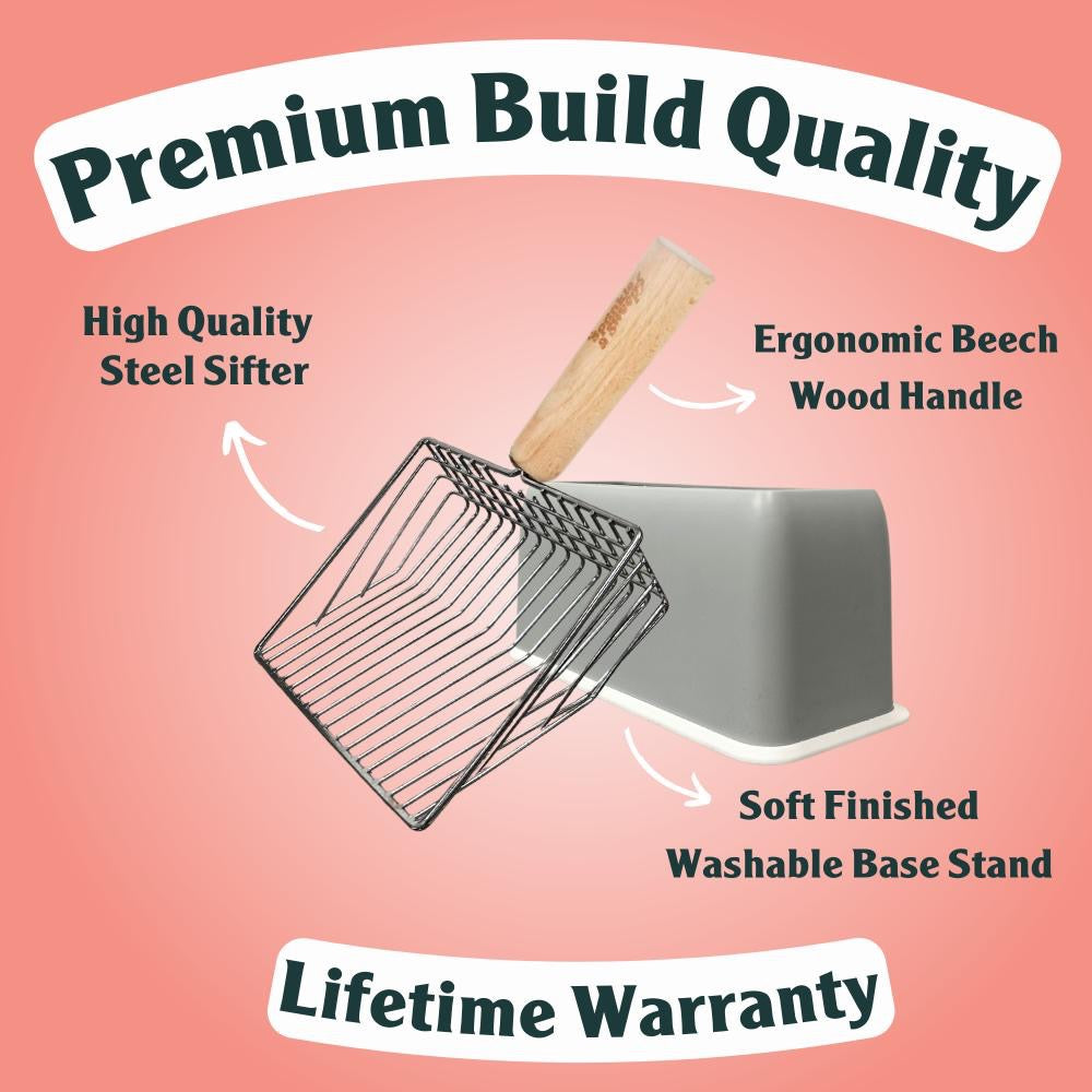SPRINKLE & SWEEP Metal Cat Litter Scoop & Speed Sifter