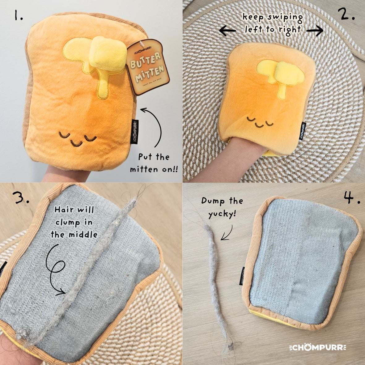 Chompurr Butter Mitten For Pet Hair