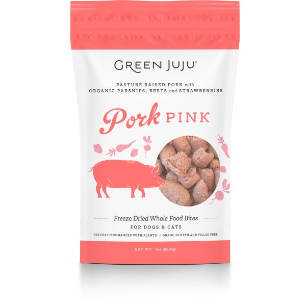 Green Juju Dog/Cat FD Whole Food Bites Pork Pink 3 oz