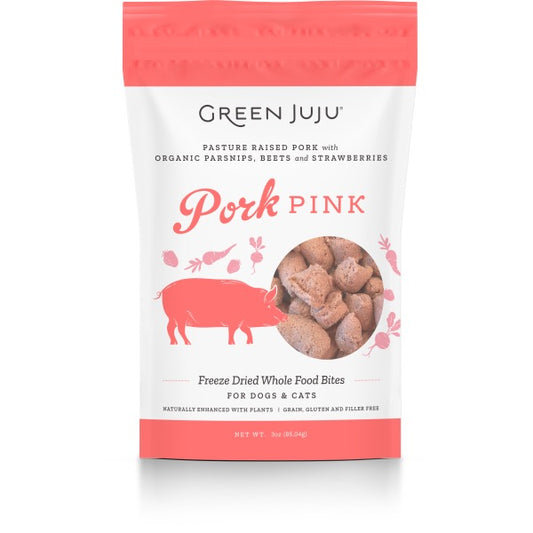 Green Juju Dog/Cat FD Whole Food Bites Pork Pink 3 oz