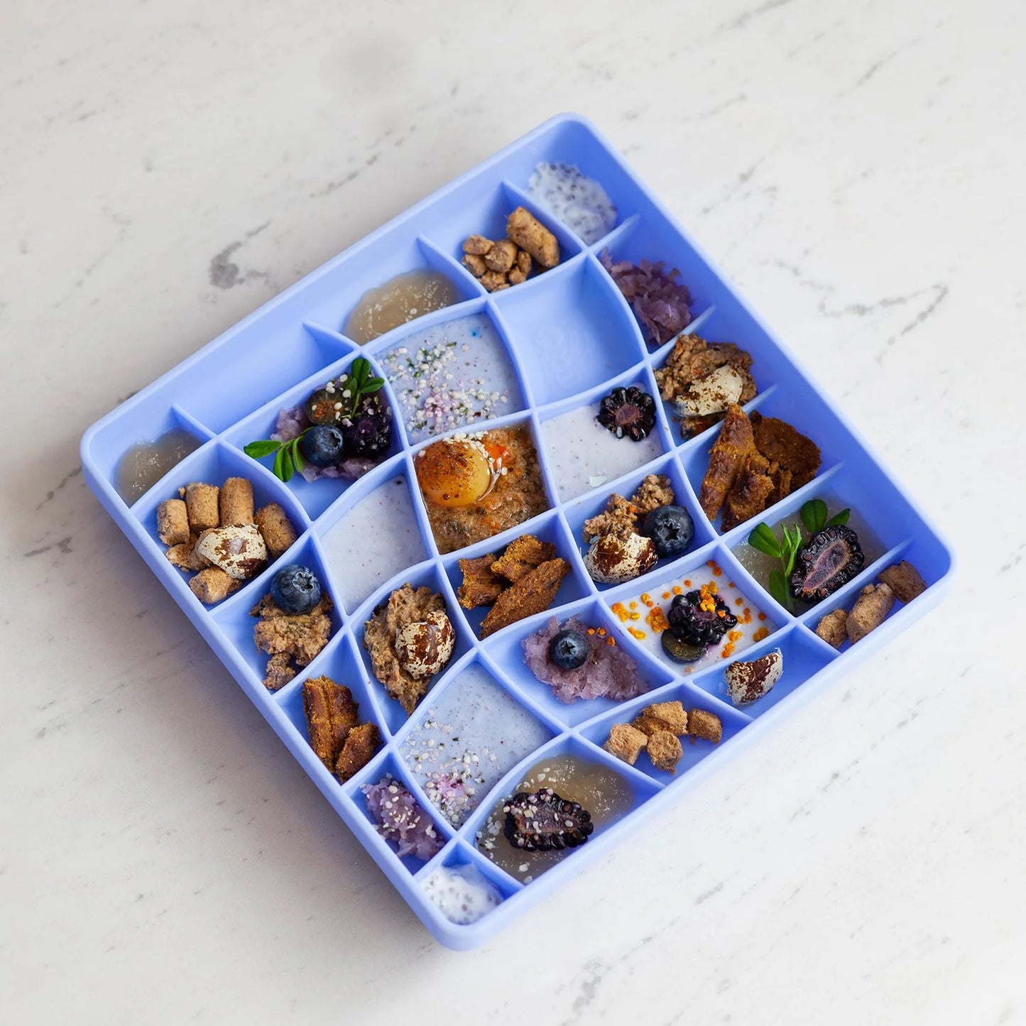 OLLIE B. GOOD wavies slow feeder bowl | cornflower
