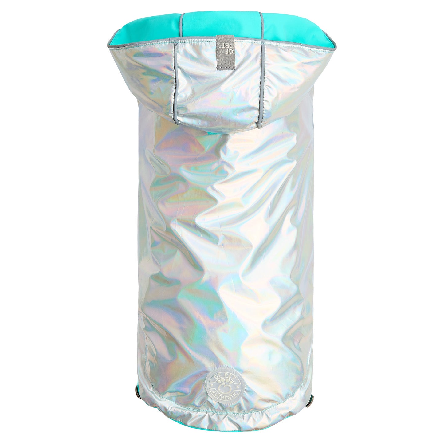 GF PET Reversible Raincoat - NEON AQUA WITH IRIDESCENT