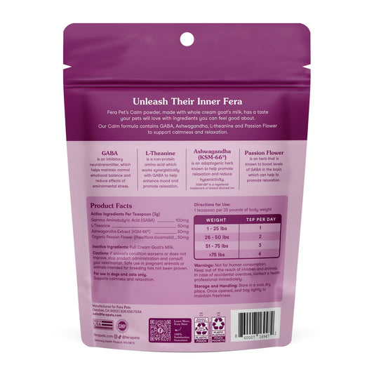 Fera Pets – Calm Goat Milk - For Cats + Dogs - 180g
