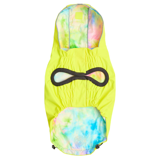 GF PET Reversible Raincoat - NEON YELLOW WITH TIE DYE