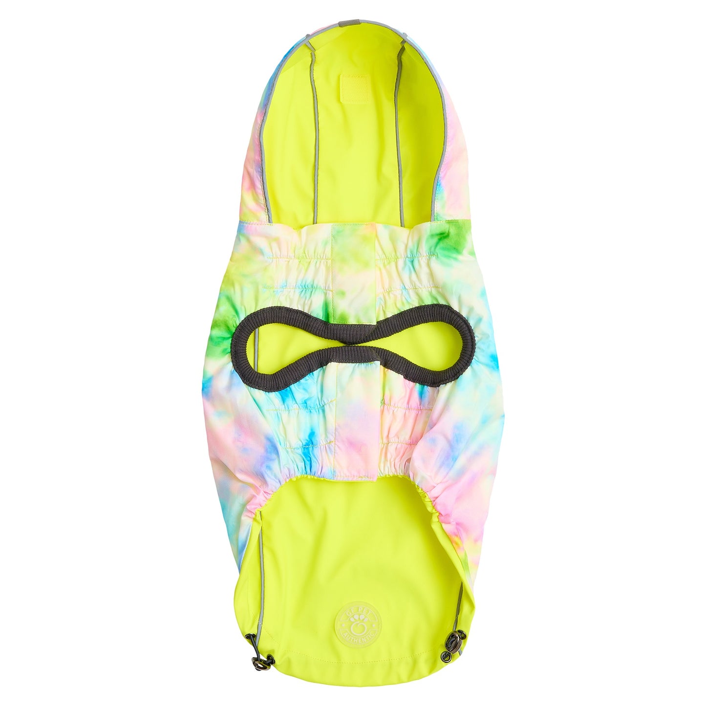 GF PET Reversible Raincoat - NEON YELLOW WITH TIE DYE
