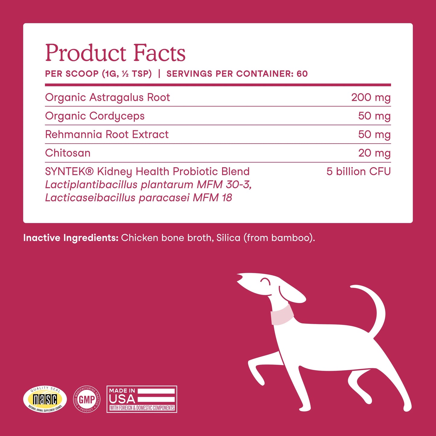 Fera Pets – Kidney Support for Dogs – 60 scoops (60g)