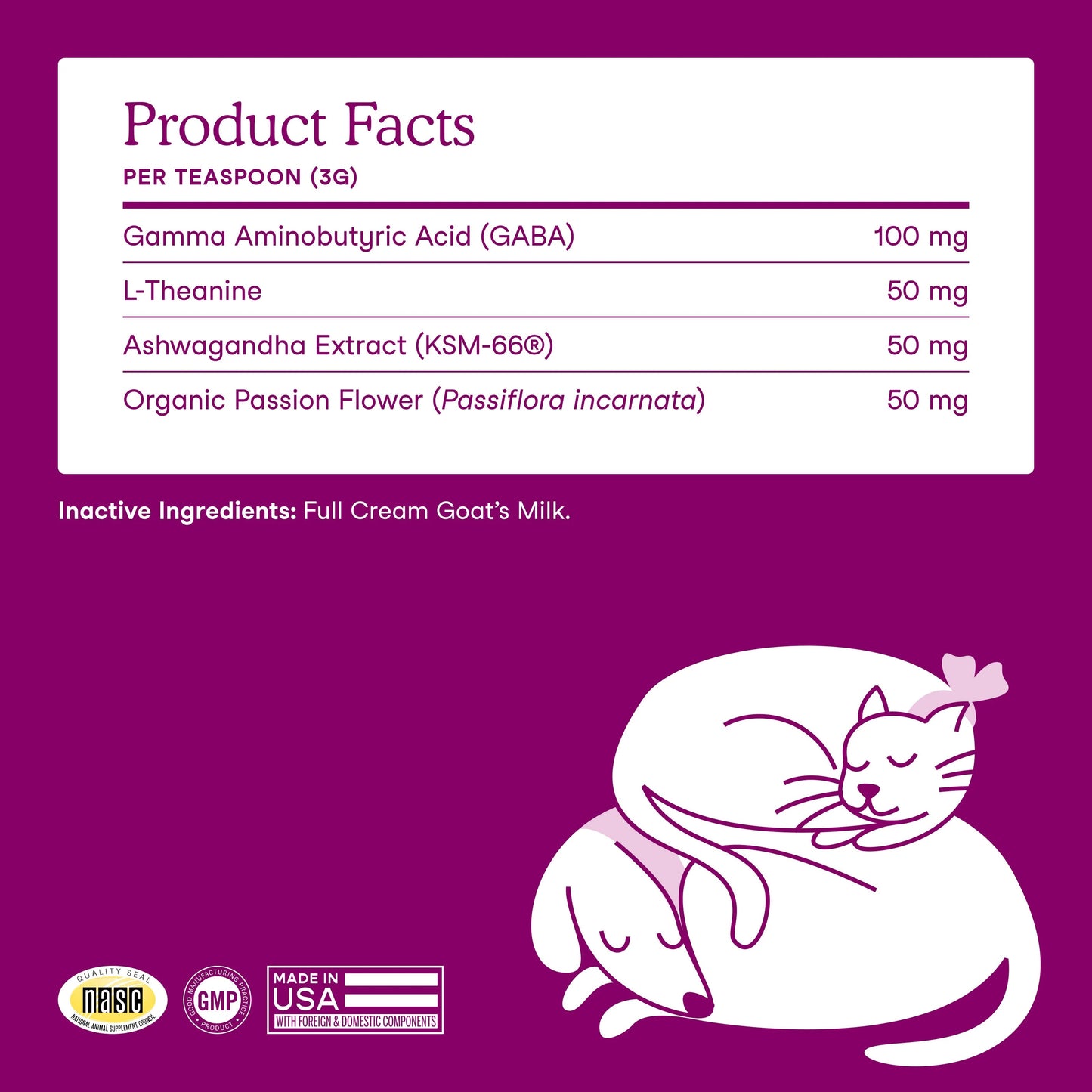 Fera Pets – Calm Goat Milk - For Cats + Dogs - 180g