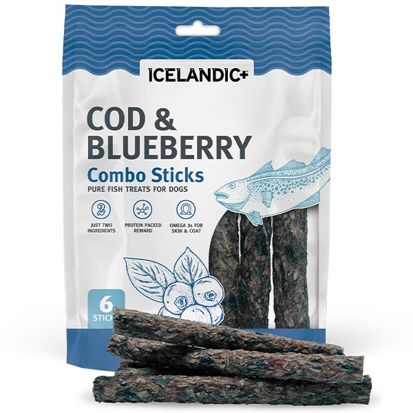 Icelandic+ Dog Combo Sticks Cod & Blueberry