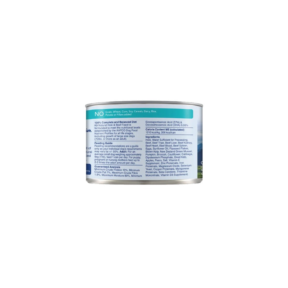 K9 Natural - Canned - Hoki & Beef Feast