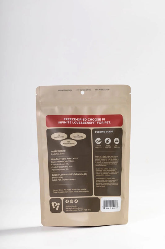 PI Pet Food – Freeze-Dried Radishes & Duck Twists – 42g