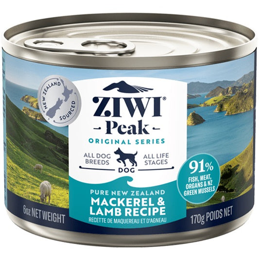 ZIWI Peak Dog Mackerel & Lamb 6 oz Cans