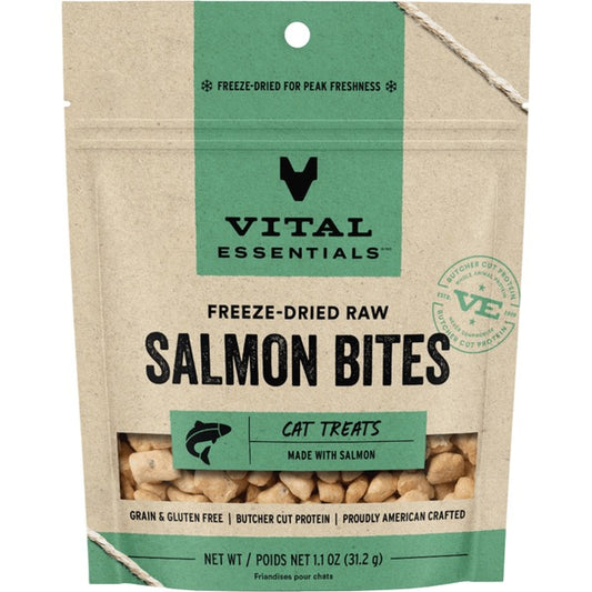 Vital Essentials FD Salmon Bites 1.1OZ | Cat treats