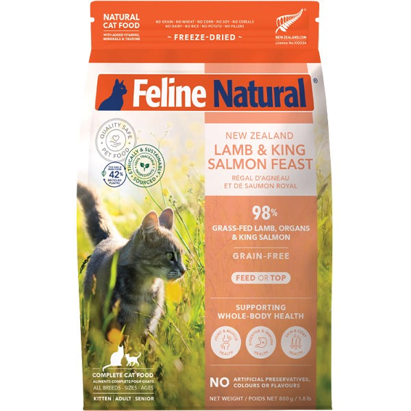 Feline Natural Cat Freeze-Dried Lamb & Salmon 1.8lb
