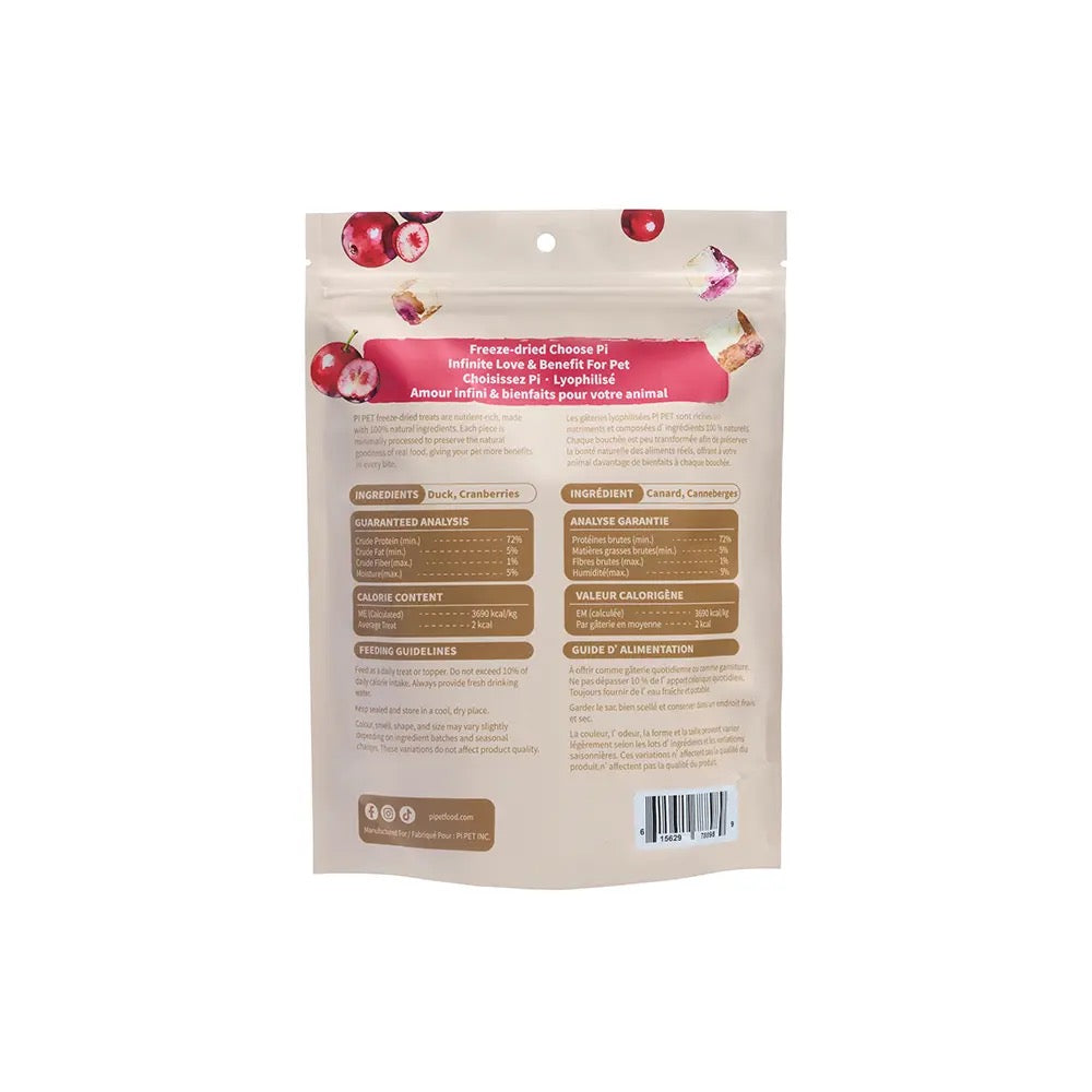 PI Pet Food – Freeze-Dried Mixed Bites Duck & Cranberries 57g