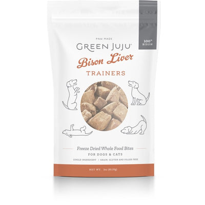 Green Juju Dog/Cat Freeze Dried Trainers Bison Liver 3 oz