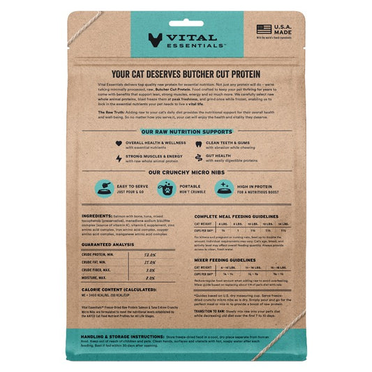 Vital Essentials Salmon & Tuna Entree Micro Nibs 12OZ | Cat