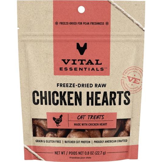 Vital essentials FD Chicken Hearts 0.8OZ | Cat treats