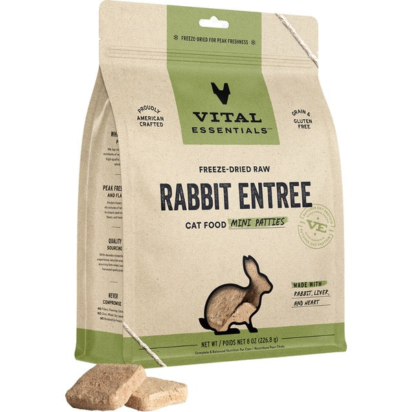 Vital essentials FD Raw Rabbit Mini Patties 8OZ | Cat