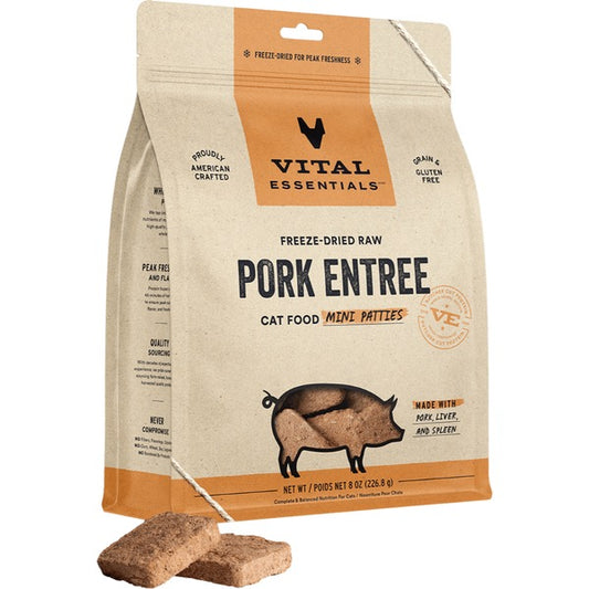 Vital essentials FD Raw Pork Mini Patties 8OZ | Cat