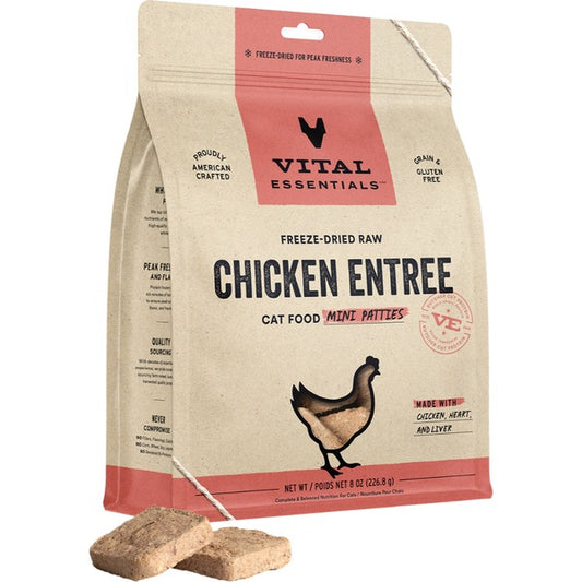 Vital essentials FD Raw Chicken Mini Patties 8OZ | Cat