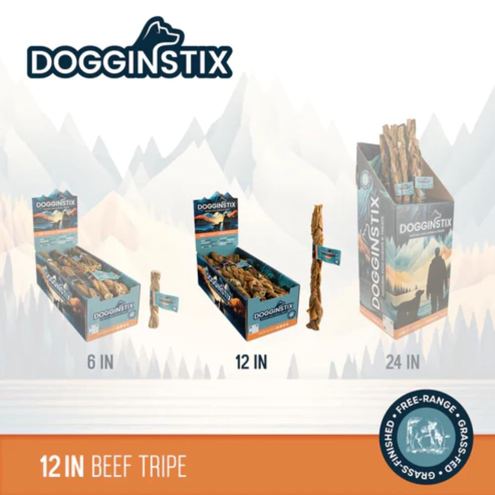 DOGGINSTIX Braided Beef Tripe 12"