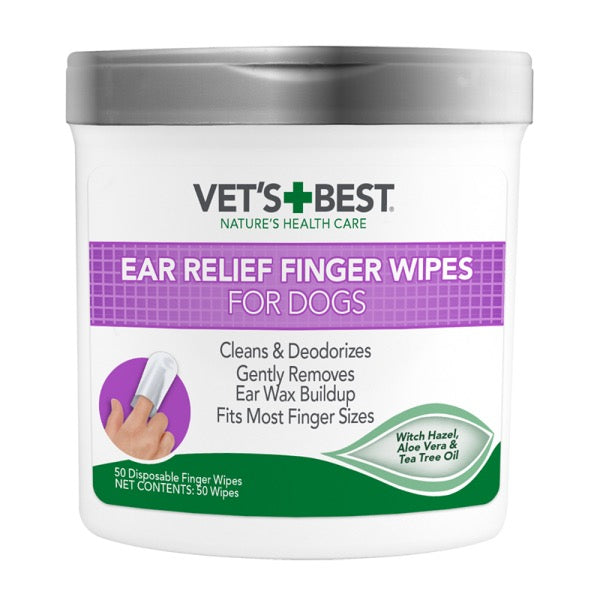 Vet's Best Ear Relief Finger Wipes 50 ct