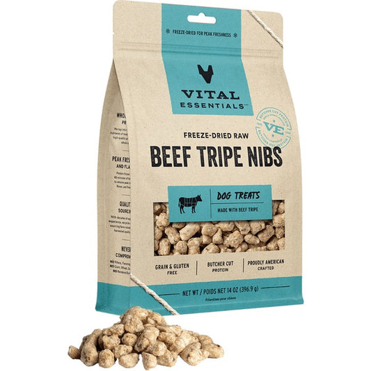 Vital essentials FD Beef Tripe Nibs 14OZ | Dog treat