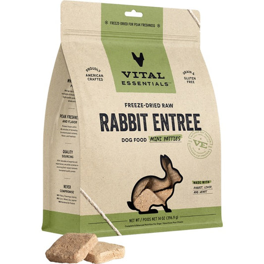 Vital essentials FD Raw Rabbit Entree Mini Patties 14OZ | Dog