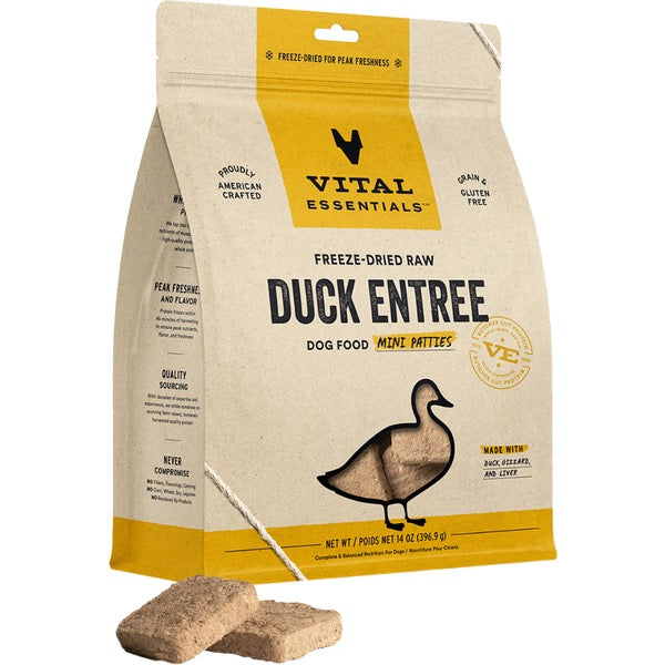 Vital essentials FD Raw Duck Entree Mini Patties 14OZ | Dog