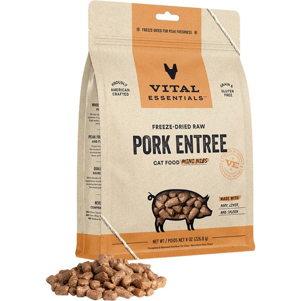 Vital Essential FD Raw Pork Mini Nibs 8OZ | Cat