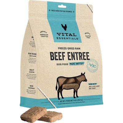 Vital essentials FD Raw Beef Entree Mini Patties 14OZ | Dog