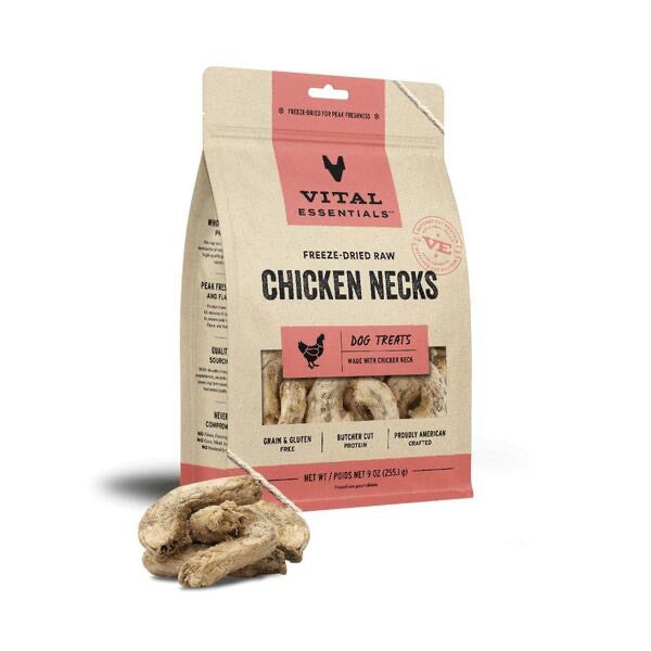 Vital essentials FD Raw Chicken Necks Treats 9OZ | Dog treat