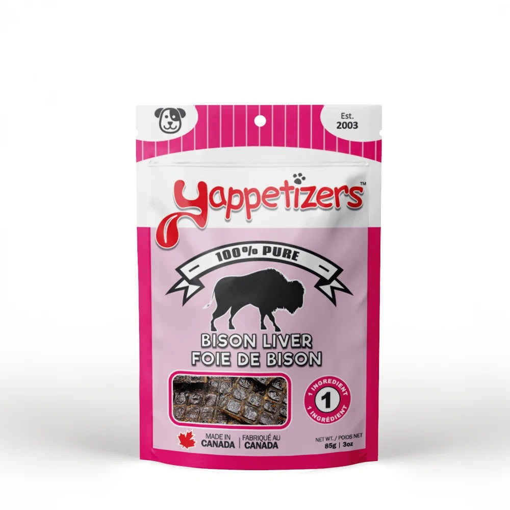 Yappetizers – Dehydrated Treats Bison Liver – 100g