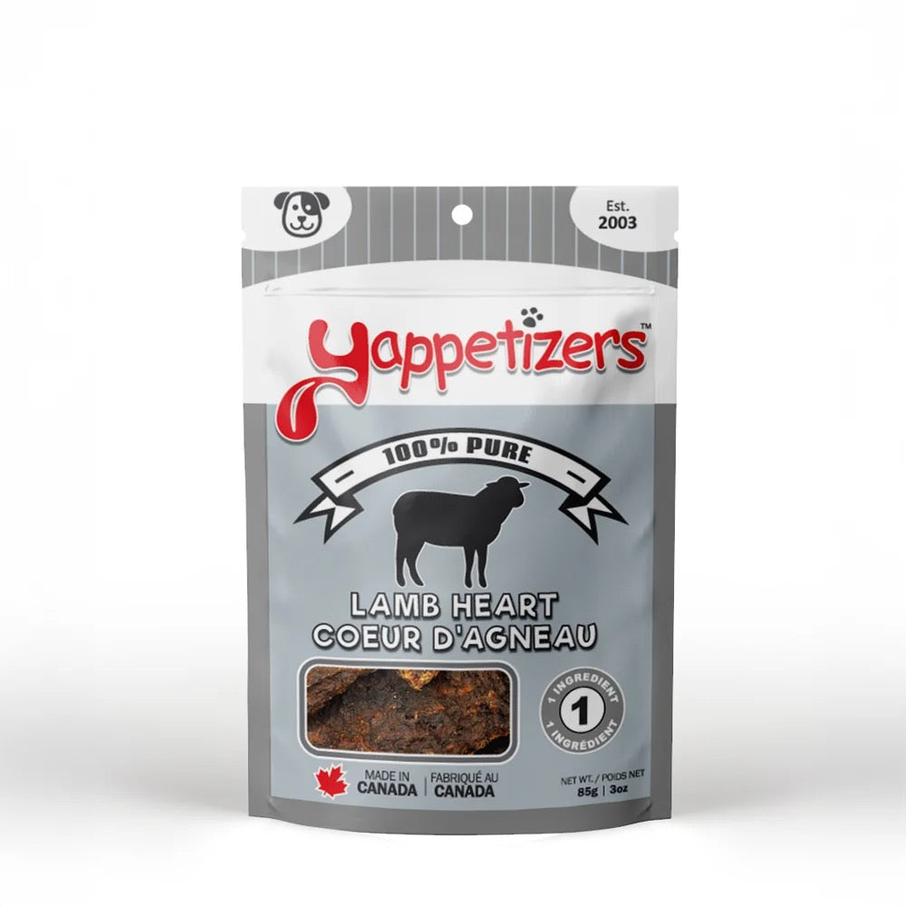 Yappetizers – Dehydrated Treats Lamb Heart – 85g