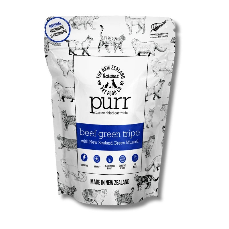 NZ Natural Pet Food Co - Freeze Dried - Treats - Purr - Beef Green Tripe 40g