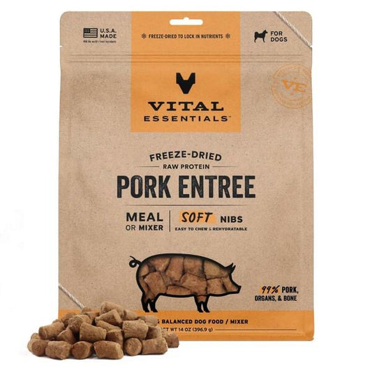 Vital essentials FD Raw Pork Entree&Mixer SoftNibs 14OZ | Dog
