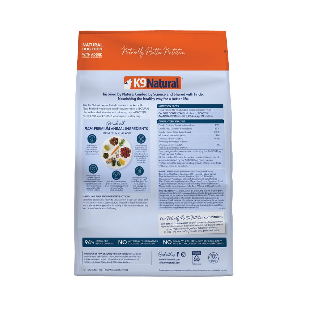 K9 Natural Dog Freeze-Dried Beef