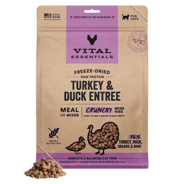 Vital Essentials Turkey & Duck Entree Micro Nibs 12OZ | Cat