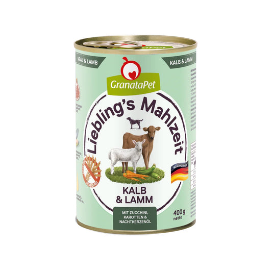 Liebling's Mahlzeit Dog Wet Food - Veal & Lamb 400g