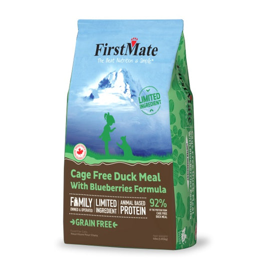 FirstMate Cat LID GF Cage Free Duck with Blueberries 4 lb