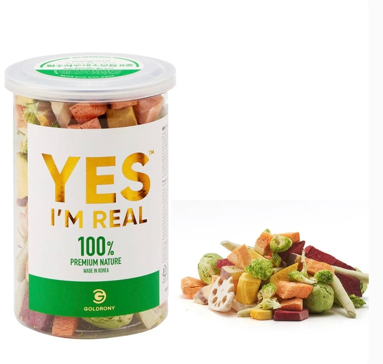 🇰🇷YES I'm Real Freeze-Dried Assorted Vegetables Treats For Dog&Cat 50g