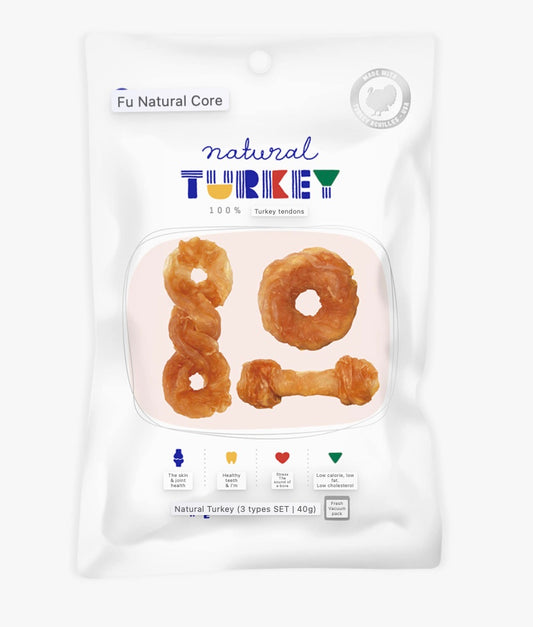 Natural Core Turkey Tendon Chew multi pack 3pc