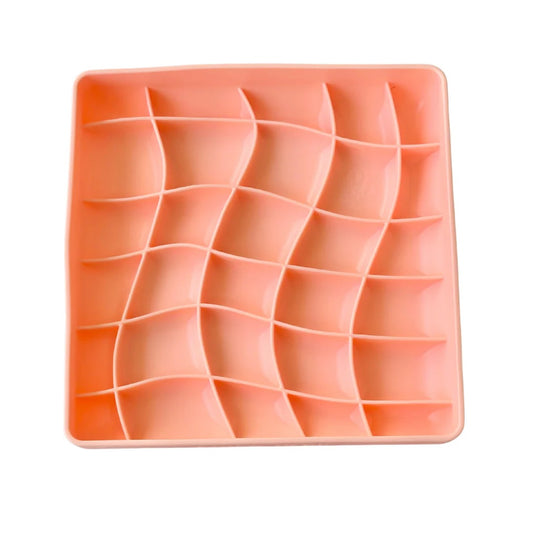 OLLIE B. GOOD wavies slow feeder bowl | salmon